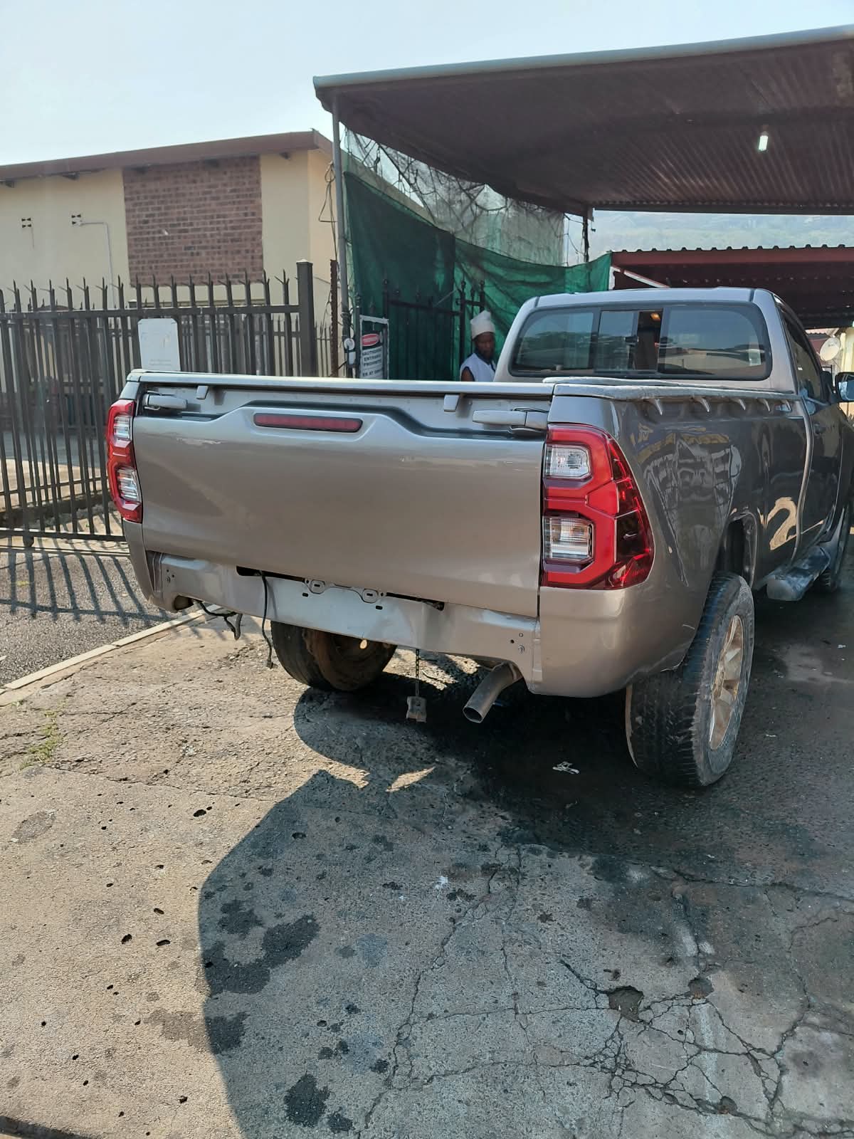 Vehicle being reassembled after repairs